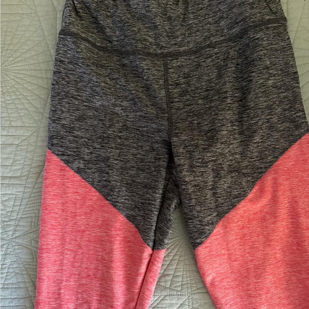 Athletic Works Gray and Pink Colorblock Leggings